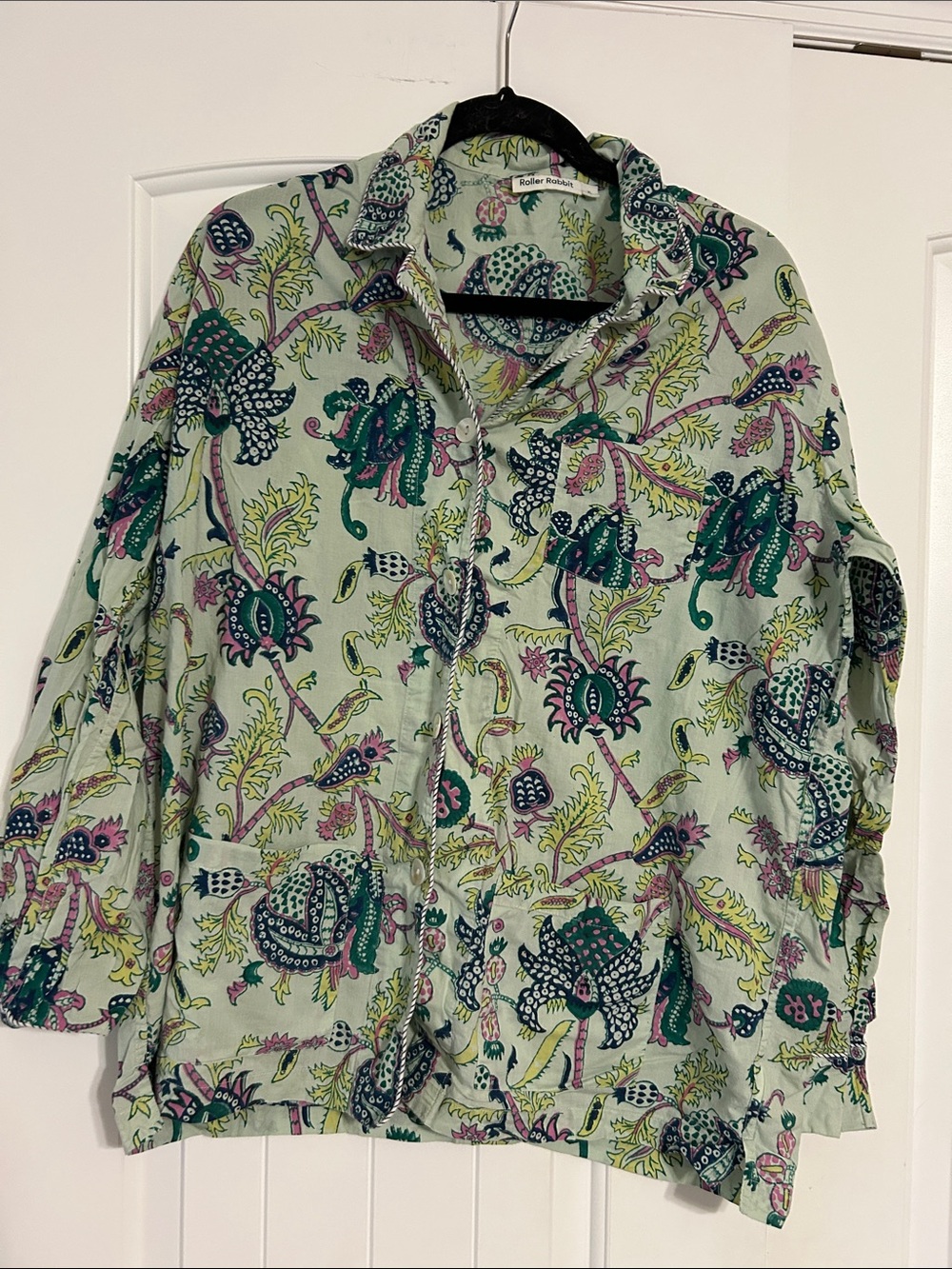 Roller Rabbit Mint Green Floral Button-Down Shirt